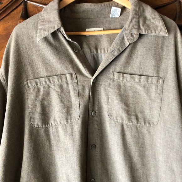 Tan Light Brown Button Down Long Sleeve Shirt XXL - Picture 2 of 9